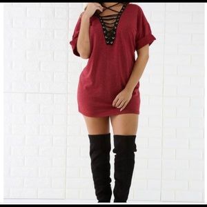 Corset tie up tee/dress